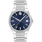 Movado SE Men's Luxury Quartz Watch, Swiss Movement, Stainless Steel Bracelet, Water-Resistant to 5ATM - Classic Timepiece - Gift for Him - 41mm