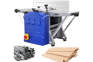 KIARIXO Electric Bench Planer, 1250W Powerful Bench Planer, Bench Thickness Planer, Low Noise for Hardwood & Softwood Planing and Thickness Processing Wood Planer Benchtop Machine