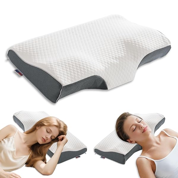 WEITRUST ERGONOMIC CONTOUR PILLOW WITH SOFT MEMORY FOAM FOR SIDE, BACK & STOMACH SLEEPERS, NORMAL SIZE