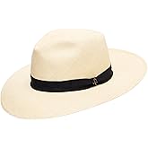 ULTRAFINO Monaco Panama Straw Fedora Hat with Golf Charm Pin