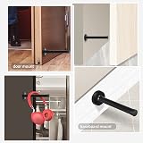 KOLAKO 6 Inch Black Door Stop Brushed Stainless Steel Wall Mounted Heavy Duty view 7