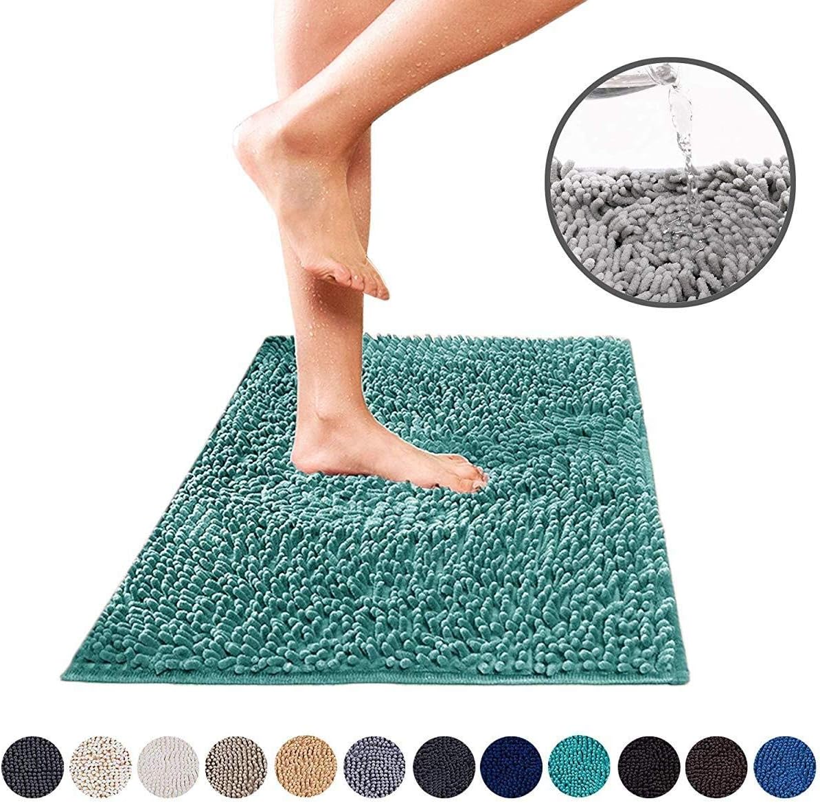Zhuimen Badezimmerteppich, rutschfest, dick, Mikrofaser