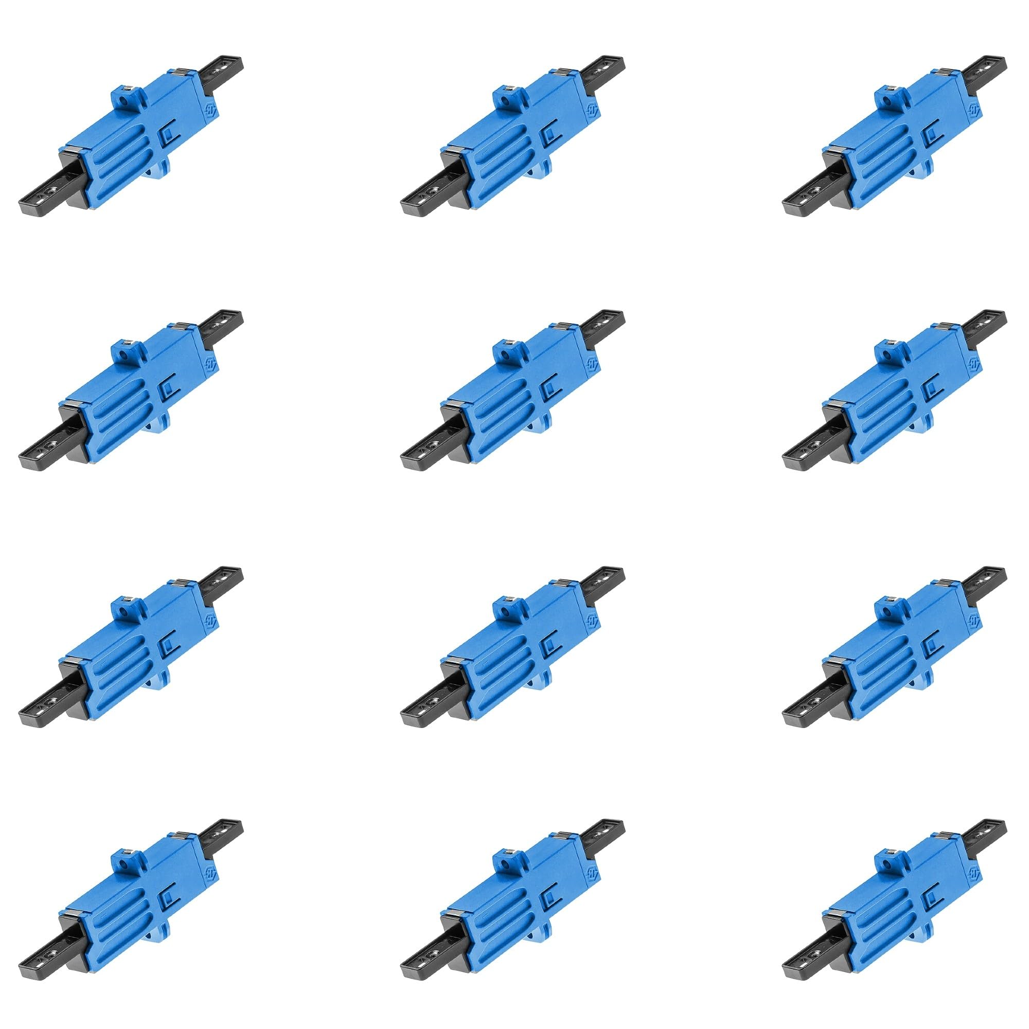 12 x CHB E2000/UPC Female to Female Fibre Optic Flanged Adapters Blue Straight Through 2.5mm Ferrule Fiber Cable Connector Coupler Simplex Single Mode (E2000/UPC)