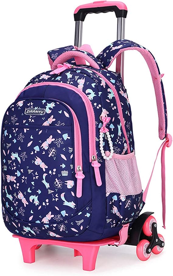 GOLDGOD Girl's Trolley Backpack, Princess Lightweight Rolling School