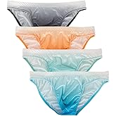 WINDAY Men Briefs Gradient Color Silk Low Rise Bikini Briefs and Breathable Underwear N2304