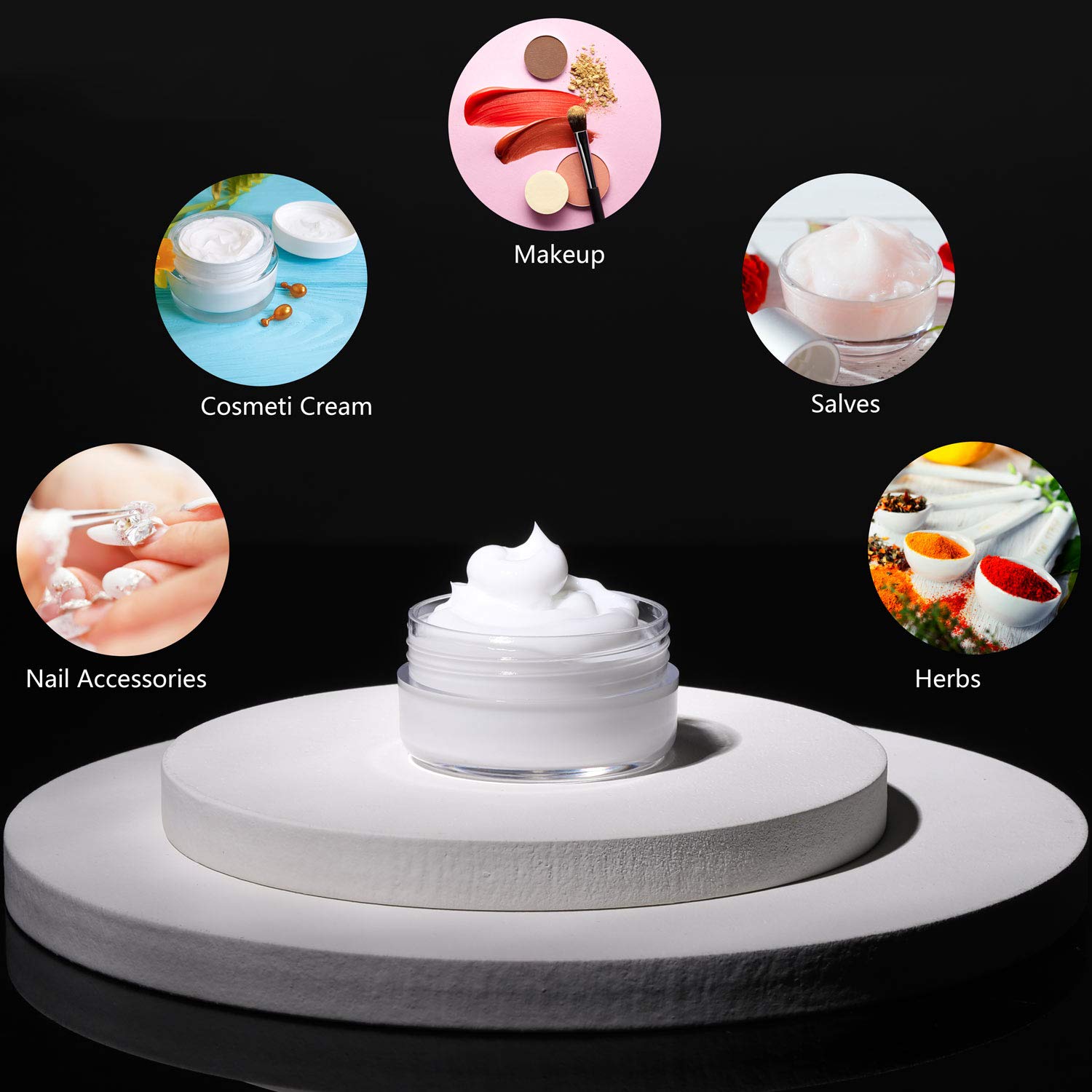 100 Packs Product Containers with Lids 10g Plastic Jars Refillable Traveling Jars Empty Cosmetic Containers for Toiletries: Beauty
