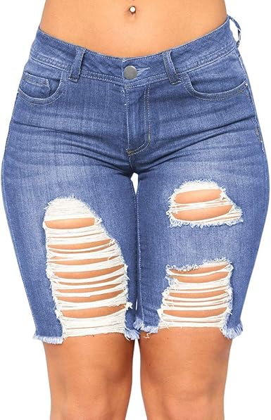 frayed denim bermuda shorts