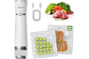 Yimi Vacuum Sealer, Handheld Vacuum Sealer Machine for Food, Portable Vacuum Sealer with Visual Water Tank, with 44 Reusable 
