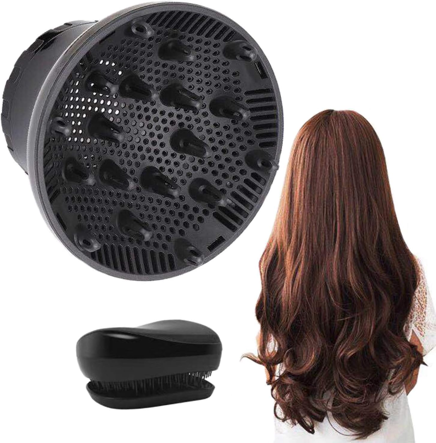 Hair Diffuser, Universal Hair Diffuser Hair Dryer Attachment Suitable for 1.4-inch to 2.6-inch for Dryer Nozzle, Professional Blow Dryer Diffuser Attachment for Fine Thick Curly Frizzy and Wavy Hair