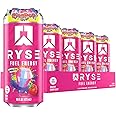 RYSE Fuel Energy Drink - Ring Pop Berry Blast - Sugar Free, Gluten Free & Vegan - 200mg Natural Caffeine, Taurine & Choline for Focus & Energy - No Artificial Colors - 16 fl oz Cans (12-Pack)