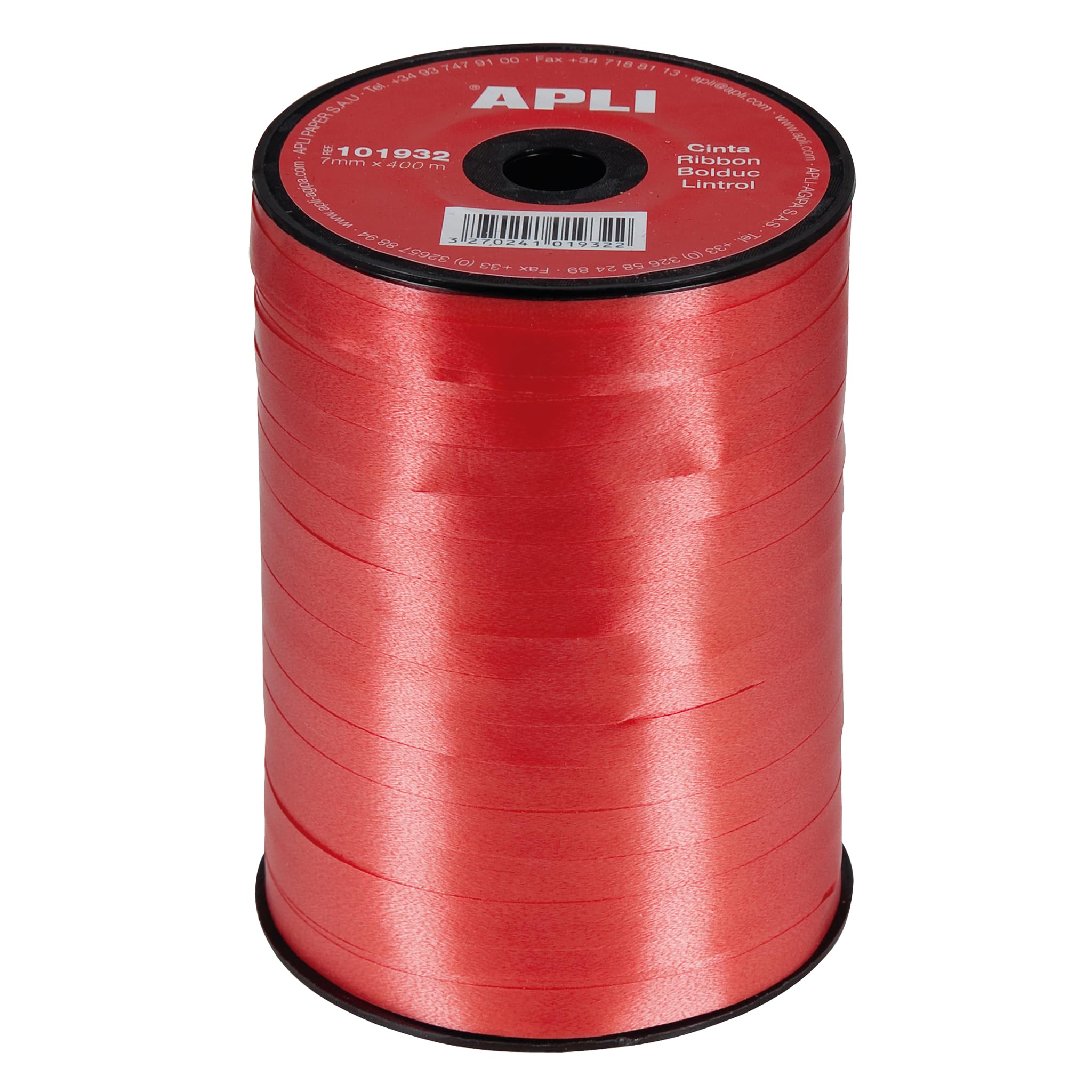 APLI 101932 Smooth Ribbon 7 mm x 400 m – Colour: Red