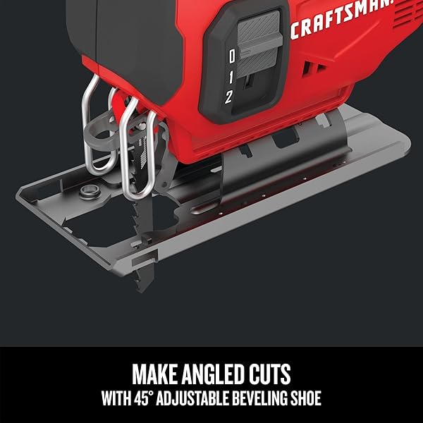 CRAFTSMAN V20 CORDLESS JIG SAW, 3 ORBITAL SETTINGS, UP TO 2,500 SPM, BARE TOOL ONLY (CMCS600B)