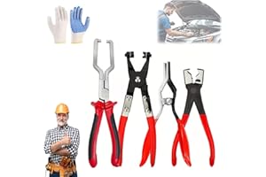 Professional Hose Clamp Kit, 4PCS Hose Clamp Pliers Set, Fuel Line Disconnect Tool, Adjustable Clamp Removal Tools, Strong Gr