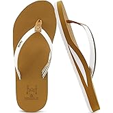 KuaiLu Womens Arch Support Flip Flops Comfortable Yoga Mat Slip on Summer Beach Walking Thong Cushion Sandals