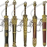 5pcs Metal Sword Bookmark with Scabbard,Mini Sword Suitable for Reading,Sword Keychain,These Vintage Chinese Swords Make Unique Gifts for Book-Loving Gentlemen.