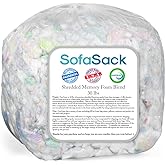 Sofa Sack Shredded Foam Refill: Memory Foam Filling Refill for Bean Bags, Dog Beds and Pillows, 30lbs, Multi-Color