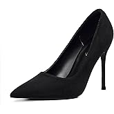 Elisabet Tang Women's High Heels Pumps Closed Pointed Toe Stiletto 4inch Heels Classic Office Special Dressy Wedding Pump Shoes
