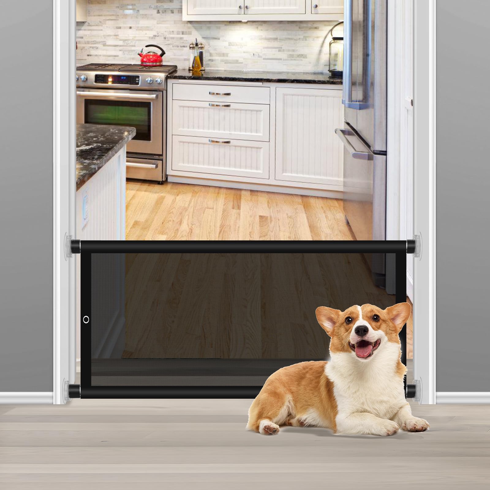 Photo 1 of Short Dog Gate to Step Over, 28"-38" Width Expandable Dog Gate Short Pet Gate for Stairs Doorways, Pressure Mount Small Dog Gate Indoor Pet Gates for Small Dogs Puppy Doggy