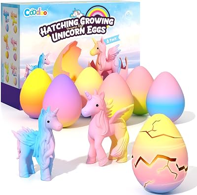 Coodoo Unicorn Hatching Rainbow Eggs 6 Pack Kids Toys Craft Kit Gift