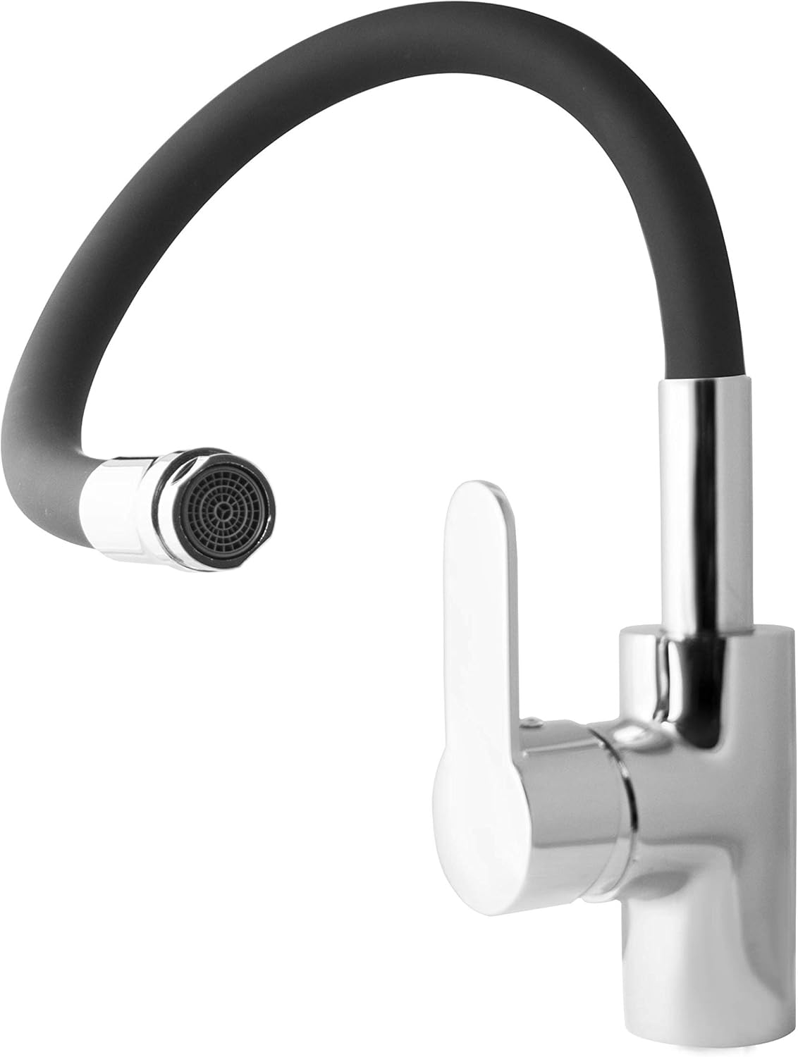 Aqualy 1 Grifo de cocina Flexible monomando fregadero caño alto negro