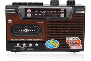 Cassette Player AM FM Radio, Retro with Cassette Player AM FM Radio Multifunctional, Classic 80s Style Retro, Support Storage