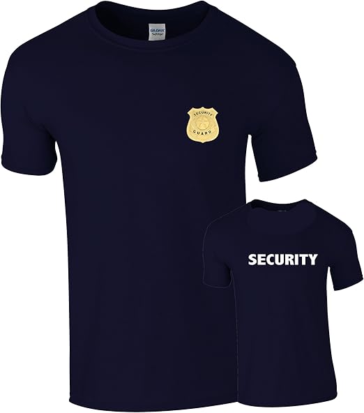 Security T Shirt Front Badge and Rear Large Print Print Amazon.co.uk