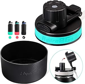 Auto Flip Lid & Silicone Protective Boot Replacement for Hydro Flask Wide Mouth 32 oz, 40 oz Sport Bottle, Bottom Sleeve Cover & Top Cap Flex Accessories for Hydroflask.