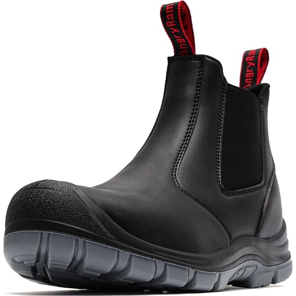 Amazon.com | ANGRYRAM Steel Toe Slip on Work Boots for Men  display picture 1