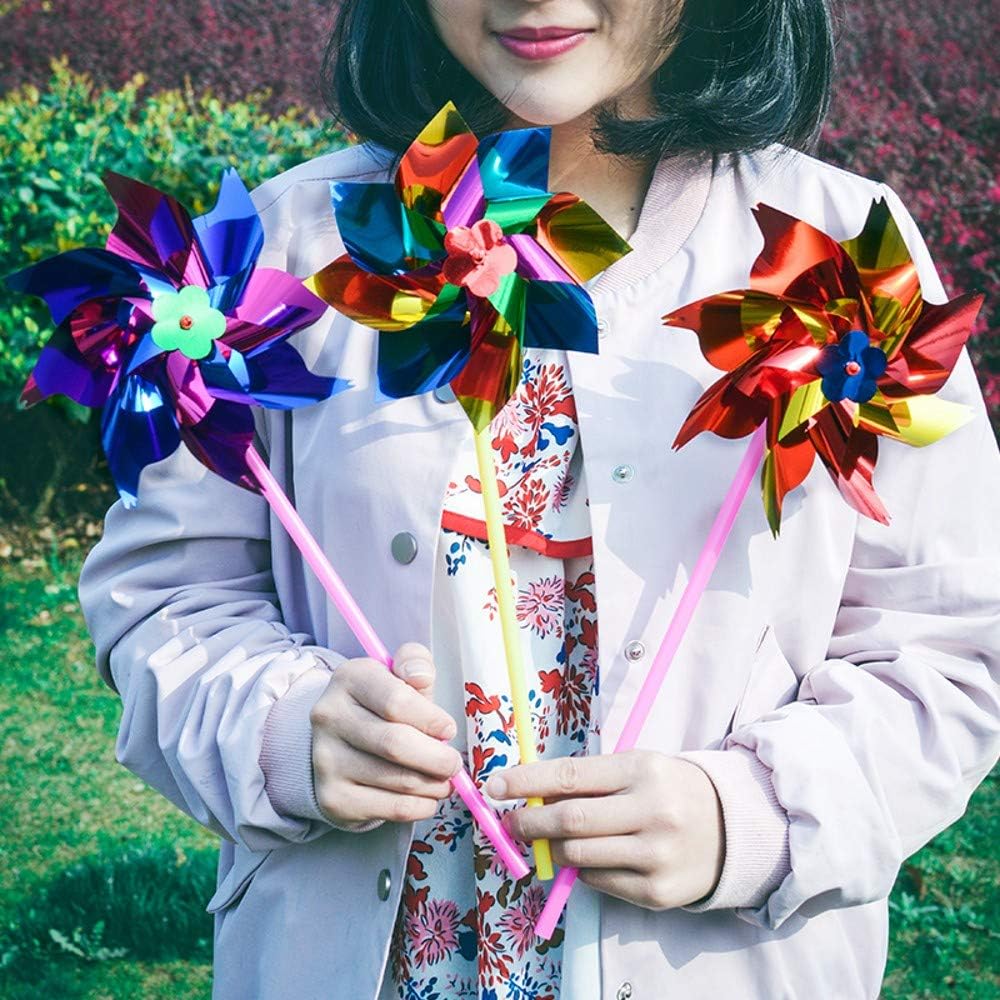 JZK 100x Waterproof foil windmills outdoor toys for children garden decoration ornament pinwheel spinners for kids birthday party favours giveaways thank you gift party bag filler - Image 3