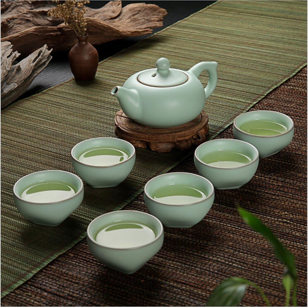 Eternal Chinese Ceramic Kung Fu Tea Set,Ice Crack Tea Pots with Cups (Ice Crack Royal)