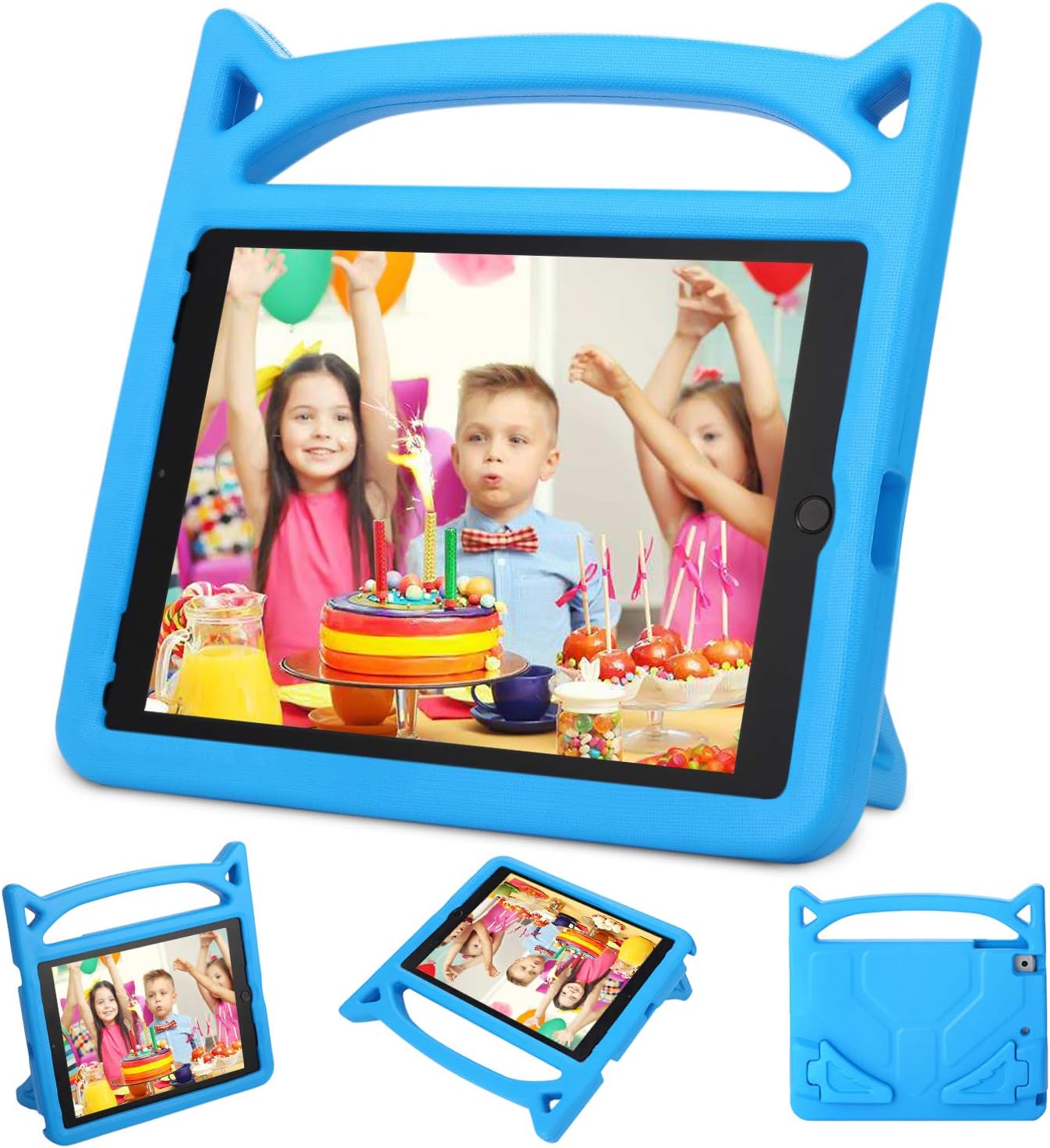 Dinines Kids Case for iPad 9.7 2018 2017 / iPad Air 2 / iPad Air Case Lightweight Shockproof Handle Stand Cover Case for iPad 9.7 iPad 5th / 6th Generation,iPad Air 1/2,Blue