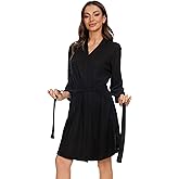 iniber Robes for Women Waffle Knit Bathrobe Soft Lightweight Knee Length Loungewear S-XXL