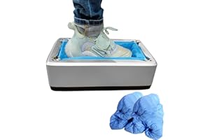 SCGFPOE Shoe Cover Machine,Automatic Shoe Cover Dispenser,Attached with 50pcs Non-Woven Fabric Disposable Non Slip Shoe Covers,Suitable for Family Gatherings, Offices, Kitchens, Supermarkets,Silver