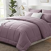 CozyLux King Size Comforter Set Dusty Purple - 7 Pieces Bed in a Bag Dusty Purple Comforter King Size, Bedding Set with All Season Quilted Comforter, Flat Sheet, Fitted Sheet, Pillowcases