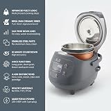 Yum Asia Panda Mini Rice Cooker 3.5 Cup Ninja Ceramic Bowl 7-Stage Fuzzy Logic view 3
