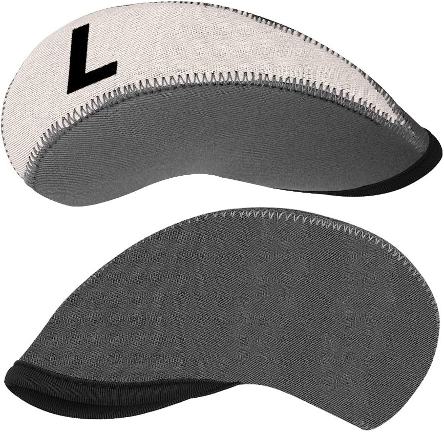11pcs/Set Neoprene Iron Headcover Set including Large No. for All Brands Callaway,Ping,Taylormade,Cobra Etc. (Grey & White) - Image 3