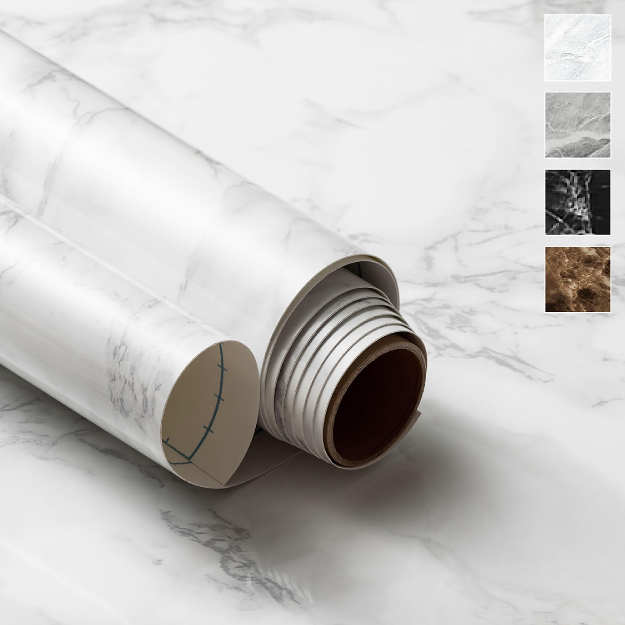Photo 1 of Stone Marble White Vein Peel and Stick Wallpaper (15.7" x 78", Gloss) Renter Friendly Removable Waterproof Vinyl Home Décor for Cabinets Bookshelf Drawer Table Furniture Upcycling