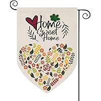 Spring Garden Flags Sweet Home Flower Holiday Yard Decorations Double Sided Burlap Outdoor Decors 12.5 x 18 Inch
