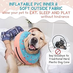 Supet Inflatable Dog Cone Collar for Large Medium
