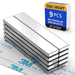 SRENMSMT Powerful Neodymium Bar Magnets, 9 Pack