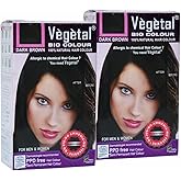 Vegetal Bio Colour Experience Dark Brown Hair Color Unisex, Ammonia-Free, PPD-Free, 100% Organic, and Herbal, Safe and Effective Hair Dye, Complete Kit Included 50g (Pack of 2)