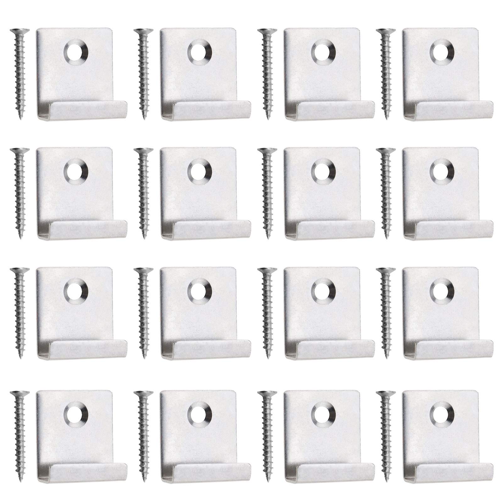 50Pcs Decking Hidden Starter Fastener Board Clip, with Self-Tapping Screw Stainless Steel DIY Hardware