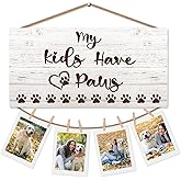 CGBHW Dog Grandparents Gifts Picture Frame Photo Holder for Wall, Pet Cat Dog Grandma Grandpa Gifts for Pet Lovers Nana Papa Grandparents, My Kids Have Paws Gifts Hanging Photo Display