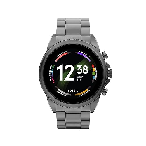 Fossil Men's Gen 44mm Stainless Steel Touchscreen Smart Watch, Color:  Smoke (Model: FTW4059V/FTW4059R) in Oman Whizz Smart Watches