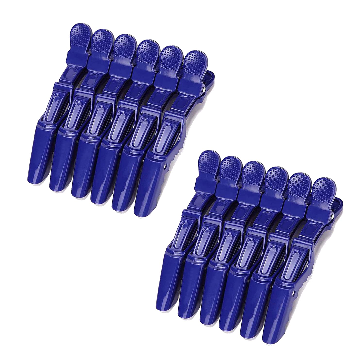 velvet london | 12PCS Crocodile Clips Hair | Professional Hair Clips For Styling | Sectioning Crocodile Hair Clips For Women Girls | Alligator Clips Hair Sectioning Clips for Salon Home Use | (Blue)