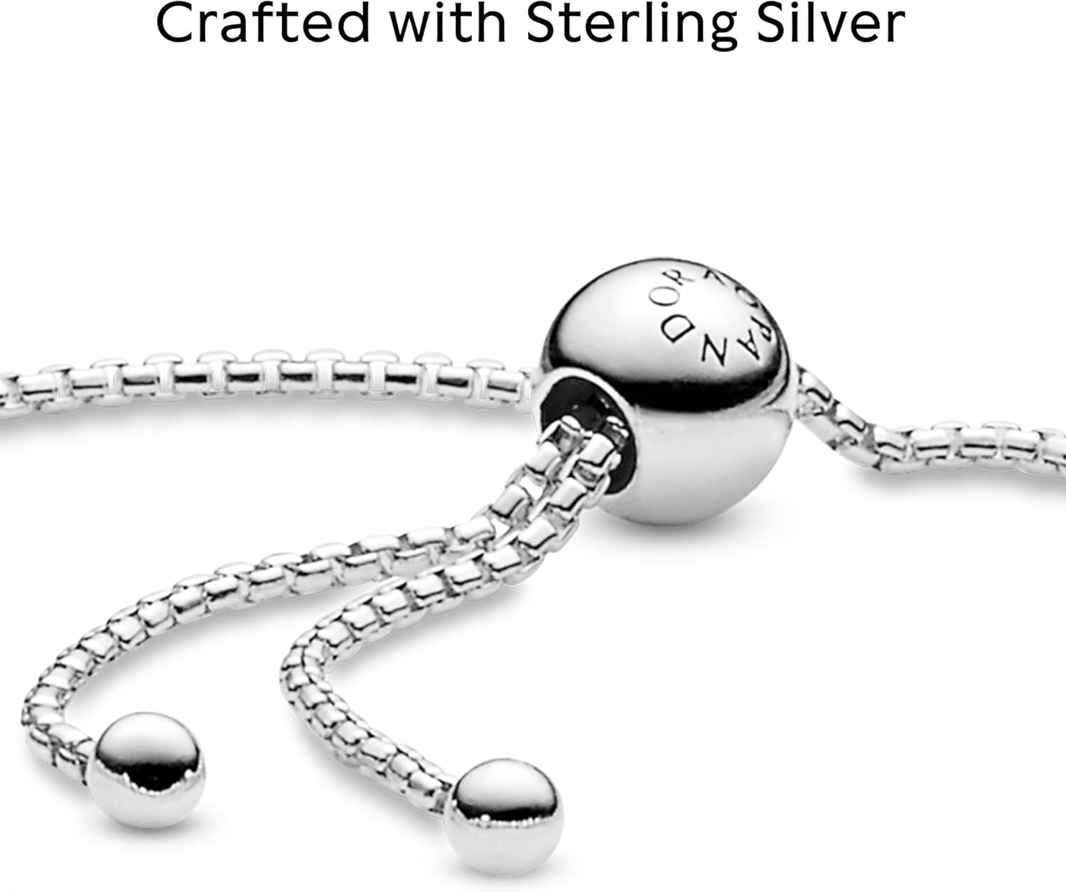 Pandora Jewelry String of Beads Sliding Bracelet Sterling Silver Bracelet, 9.8": Jewelry