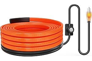 Suriwee Heat Tape Water Pipes for Pipe Freeze Protection, Pipe Heating Cable, Anti-Freeze Pipe Heating Trace System 6FT Orang