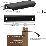 Malimali 10 Pack Matte Black 120mm Kitchen Cupboard Handles 96mm Centers view 2
