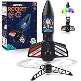 Eieymct Rocket Launcher for Kids - Self-Launching 200 ft Motorized Outdoor Electric Play Toy, High Flying Kids' Play Air Rocket with Launch Set, Birthday Toys Gifts for Boys 8-12, Rocket Pattern