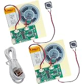 2pcs DIY Audio Recorder and Player, Record Standalone or Download Music via USB Type-C, Compact Size, Includes PCB, Speaker, Battery, Buttons, for Personalized Greeting Cards, Music Boxes, and More